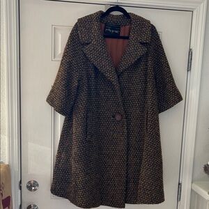 Stylish Brown Tweed Women's Coat